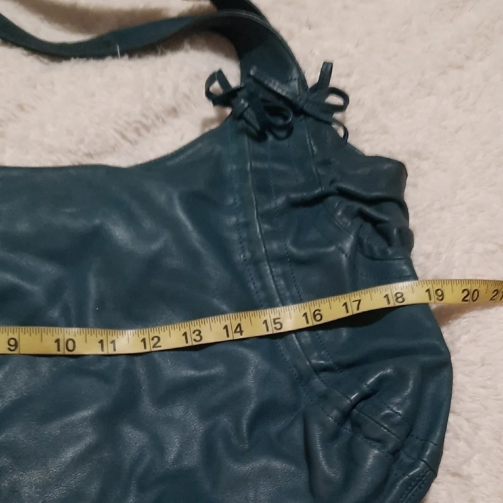DKNY Blue Shoulder Bag with Ruched Details